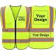Custom Safety Vest with Logo,Custom Your Logo in High Visibility Reflective Vest Work Wear with Zipper & 5 Pocket