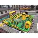 Giant Outdoor Water Dry Inflatable Theme Park National Indoor Big Bounce House With Wipe Out Game Slide Climbing Wall