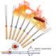 8 Colors Telescoping Marshmallow Sticks Stainless Steel Skewers With Wooden Handles