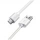 White Sync USB Charging Data Cable Tangle Free ISO 9001 Approval