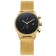Gold plated stainless steel water proof minimalist watch chronograph two eyes