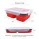 BPA Free Collapsible Silicone Food Storage Container With 2 Compartments