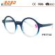 New arrival and hot sale plastic reading glasses,spring hinge , silver metal pins
