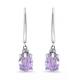 2.46 Ct. T.W. And 1/10 Ct. T.W. CZ Amethyst Leverback Earrings In Sterling Silver