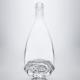 Embossed Glass Bottle for Gin Rum Vodka Whiskey Sealing Type Cork Flower Shaped Bottom