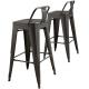Chic Dining Bistro Cafe Stackable Metal Restaurant Chairs , Stackable Metal Dining Chairs