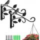 Carbon Steel Wall-Mounted Gardening Bracket Hook for Hanging Baskets and Bird Feeders