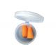 Economical Snore Blocking Orange Color PU Foam Ear Plugs With Plastic Round Box
