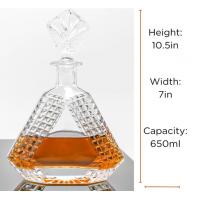 Rubber Stopper Sealed Wine Decanter Crystal Glass Unique Shape Engraved Whisky Bottle