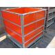 Galvanised IBC Intermediate Bulk Container Foldable Pallet Container With Coated Orange PP Panel