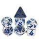 Wholesale Glow Green Metal DND Dice 7 Piece Nontoxic Polyhedral Dice Set Light Blue Material