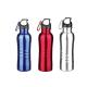 750ml Single wall SS sports bottle non-slip body with carabiner classical style