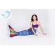Rainbow Mermaid Swim Tails For Toddlers Ruffles Princess Designed Bikini Top
