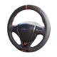 Custom Hand Stitched Black Soft Suede PU Leather Steering Wheel Cover for Ford Fiesta ST 2013 2014 2015 2016 2017 2018