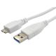 White Round USB3.0 A Male to Micro Micro Charge Cable