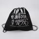 Logo Printed Drawstring Gift Bags / Travel Black Cotton Drawstring Bags