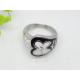 Customized Black and White Butterfly Enamel Band Ring 1130256