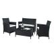 4 Pieces Rattan Wicker Outdoor Furniture Sofa Patio Set With Cushion