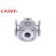 Small Full Port 3 Way Flanged Ball Valve Square Body with Mounting Pad