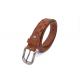 Embossed One Piece Full Grain Leather Belt With Alloy Buckle