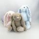 Blue Plush Rabbit Stuffed Toy Fluffy Baby Comforter Toy Doll Accompany Sleeping Cartoon