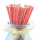 Customer Printed Paper Party Straws 0.25 Inches Diameter Durable Reyclable