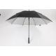Custom Large Black Golf Umbrella , Wind Resistant Extra Long Golf Umbrella