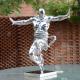 Cast Stainless Steel Figure Sculpture , Contemporary Outdoor Metal Sculpture Kung Fu Theme