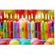 Fancy Rainbow Color Long Birthday Candles With Happy Birthday Letters Painted