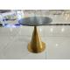 Easy Cleaning Stainless Steel 50cm Gold Plated Coffee Table