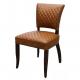 Restaurant Vintage Leather Dining Chairs With Solid Wood Frame