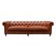 1 2 3 4 Seater Tan Leather Chesterfield Style Sofa Home Furniture