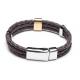Leather Bracelet, Stainless Steel Clasp, 8 Inches