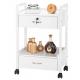 Roydom Contemporary White Kitchen Storage Cart Island With Drawers