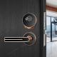 RFID Card Black Zinc Alloy Hotel Smart Door Lock Half Automatic Grip Swipe Card Door Lock C Grade Copper Cylinder