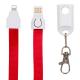 Fast Charge USB Port Extension Cable Lanyard 3 In 1 For Smartphone Portable