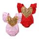 Infant girls flutter sleeveless rompers wholesales Sequins heart Embroidered high quality polka dots jumpsuits