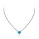Elegant Heart Shape Aqua Blue 925 Sterling Silver Heart Gemstone Necklace