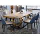 ISO9001 Stylish Marble Dining Table , Stainless Steel And Marble Dining Table