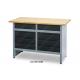 30mm Thick Metal Garage Workbench Solid Rubber Wood Work Top 8 Drawer