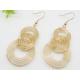 Golden Polycyclic Stainless Steel Dangle Earrings 1320208