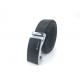 Black Color Mens Genuine Leather Dress Belt With Automatic Buckle Trim To Fit