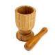 Kitchen Bamboo Mortar And Pestle Multi Color Pepper Ginger Garlic Masher Bowl