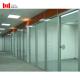 200mm To 1500mm Wide Double Tempered Glass Partition Wall Demountable