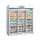 Upright gelato freezer refrigerator Commercial Frozen food ice cream glass door display fridge