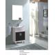 Two Door PVC Floor Mounted Bathroom Cabinets with Ceramic Basin Marble Countertop