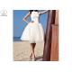 Off White Short Fitted Wedding Dress Sleeveless Top Satin Tulle Hems Back Zipper