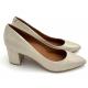 Fashionable Womens Pump Heels Leather Material With Chunky Heel Type OEM