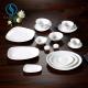 16 Piece Irregular White Porcelain Dinnerware Sets frosty gold plating for cafes