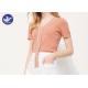 Knitted Constrast Color Thin V Neck Pullover Sweater Summer Short Sleeves